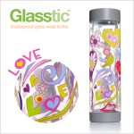 【Glasstic】安全防護玻璃運動水瓶450ml-平蓋式(LOVE)