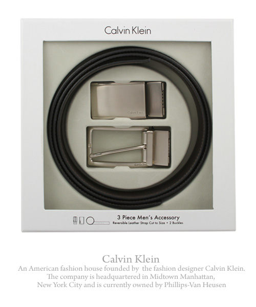 Calvin Klein經典LOGO霧面替換式皮帶禮盒組 (咖啡色)103401-1