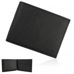 Calvin Klein新款荔枝紋證件短夾禮盒 (黑色)103023