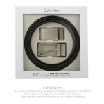 Calvin Klein經典LOGO霧面替換式皮帶禮盒組 (咖啡色)103401-1