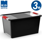 【012014-01】義大利 KIS BI BOX 單開收納箱 L 黑色 3入