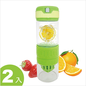 【AKWATEK】3in1多功能玻璃檸檬瓶(榨汁/磨汁/泡茶) 2入組