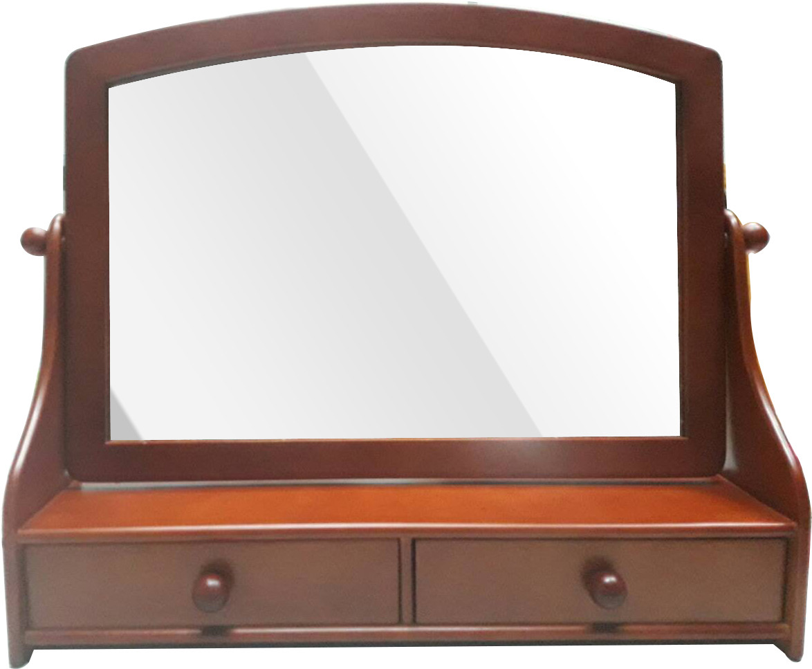 松木 桌上鏡附二屜58x45cm 棕色