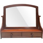 松木 桌上鏡附二屜58x45cm 棕色