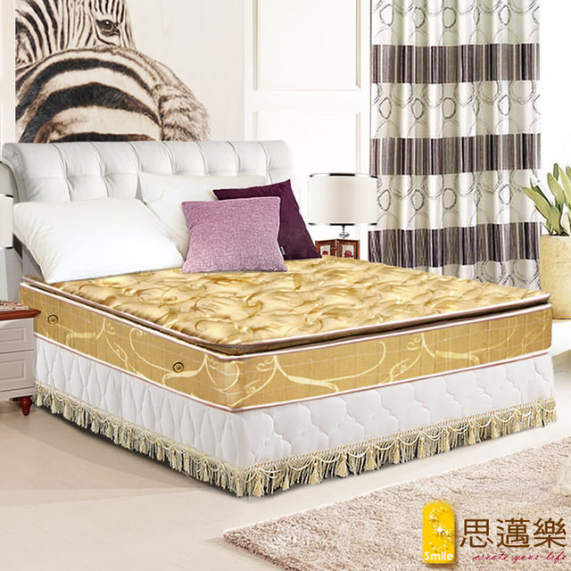 【smile思邁樂】黃金睡眠五段式竹炭紗正三線乳膠獨立筒床墊6X6.2尺(雙人加大)860165