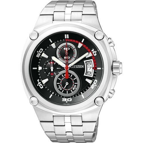 CITIZEN Eco-Drive 魅力紅黑光動能計時腕錶(AN3450-50E)