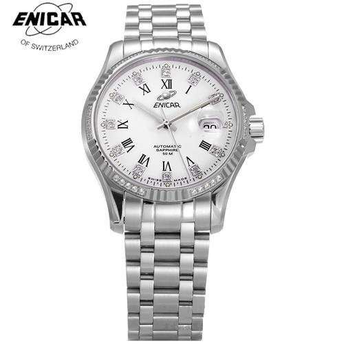 ENICAR 英納格 經典水鑽機械女腕錶(3165-50-329aS)