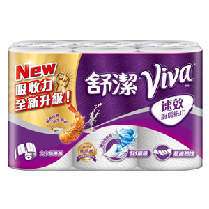 【舒潔】VIVA速效廚房紙巾-大小隨意撕108張x6捲x6串