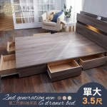 【藤原傢俬】第二代新6抽床底單人加大3.5尺木芯板(不含床墊/床頭)-雪松