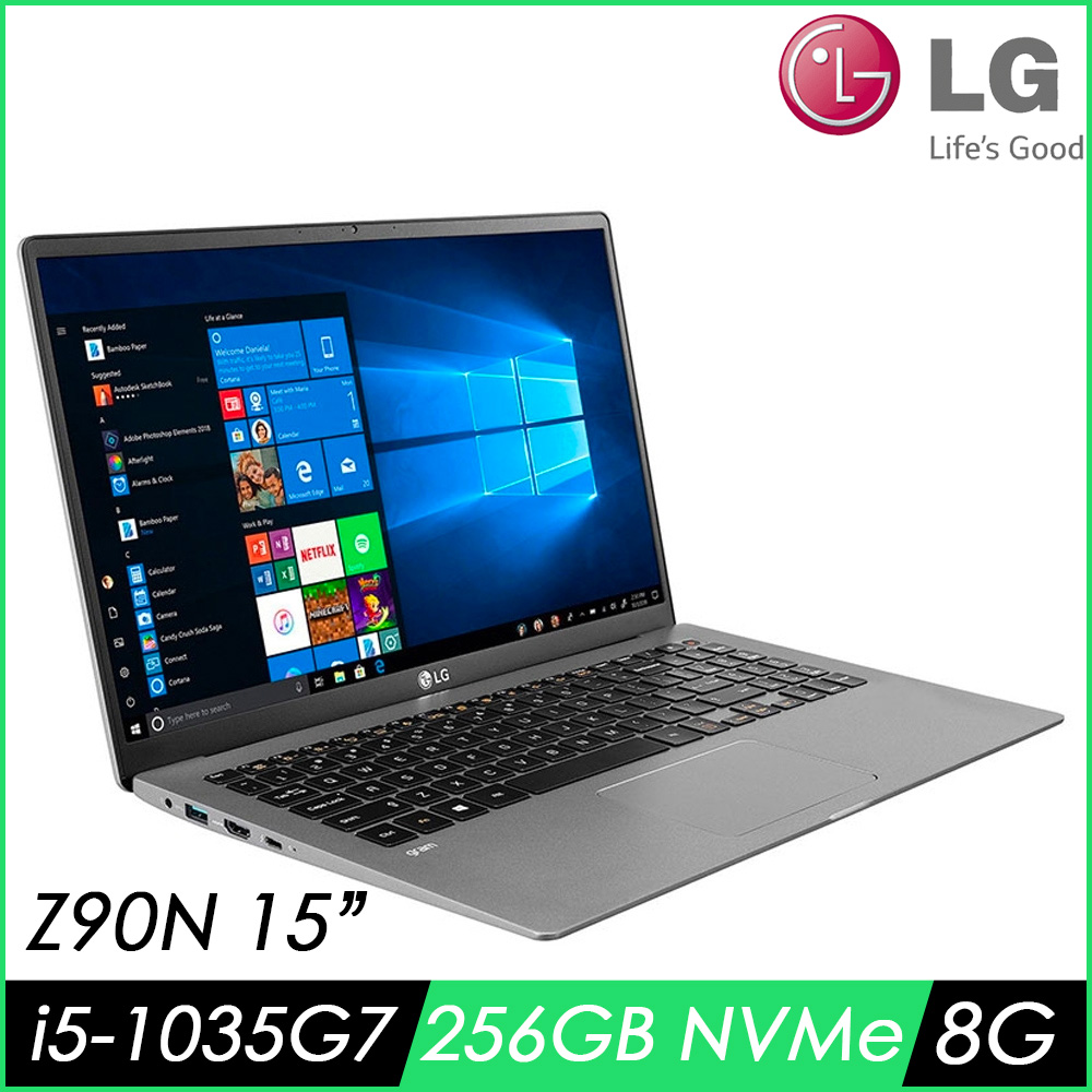 【LG】Gram Z90N 15吋筆電-銀色(i5-1035G7/8G/256G NVMe/WIN10PRO/15Z90N-V.AP52C2)