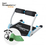 【Wonder Core Smart】藍色三件組-全能輕巧健身機（糖霜藍）+運動墊（綠）+拉力繩