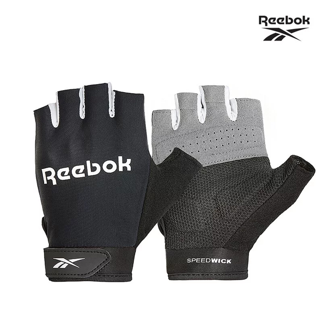 Reebok-速乾透氣健身手套（經典黑）
