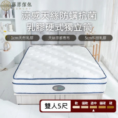 【藤原傢俬】好眠乳膠-舒眠涼感專用獨立筒床墊5尺雙人(買就送床包含枕套)