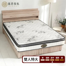 【藤原傢俬】竹炭紗防螨抗菌蜂巢式獨立筒床墊雙人特大(6X7尺)